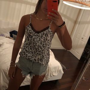 revolve Tops - Leopard print lace cami revolve Tops - Leopard print lace cami